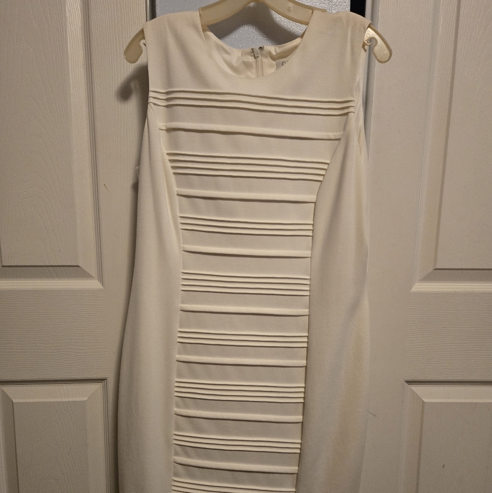 Calvin Klein Ivory Striped Mini Dress